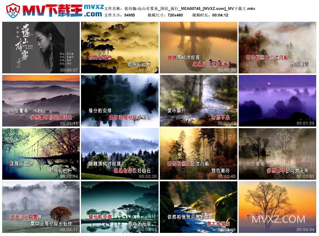 张玮伽-远山有雾来_国语_流行_MEA00745